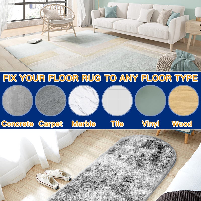 Sahhika Rug Tape, 10 Pcs Double Sided Non Slip Reusable Rug Stopper, Washable Rug Pad Grippers for Hardwood Floors, Tile Floors, Carpets, Floor Mats, Wall (White) - Image 5
